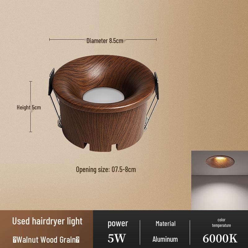 Mid-Century Frameless Walnut Recessed Downlight Spotlight with Anti-Glare Deep Cup
Mid-Century Frameless Walnut Recessed Downlight Spotlight with Anti-Glare Deep Cup