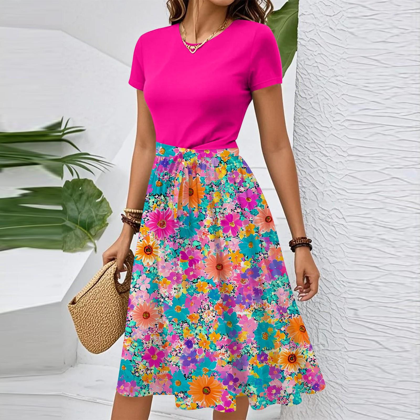 Женское повседневное модное элегантное платье с поясом и цветочным принтом, коротким рукавом и круглым вырезом S
Женское повседневное модное элегантное платье с поясом и цветочным принтом, коротким рукавом и круглым вырезом S