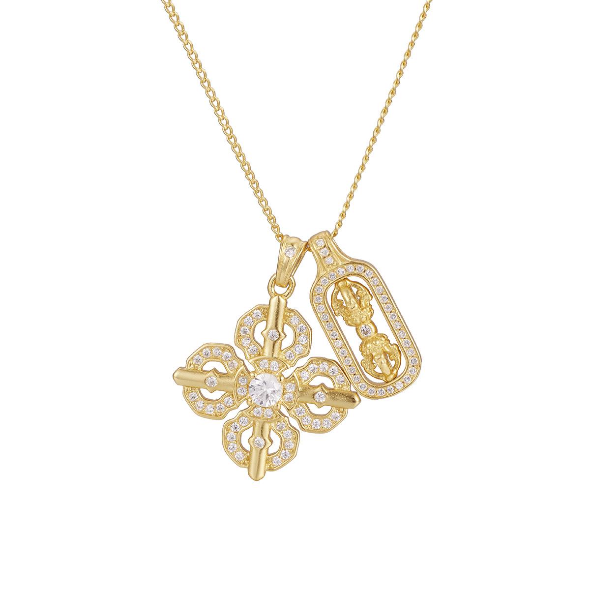 S925 sterling silver cross vajra pestle necklace women s retro gold magic pestle pendant for girlfriend gift 925 Silver
S925 sterling silver cross vajra pestle necklace women s retro gold magic pestle pendant for girlfriend gift 925 Silver