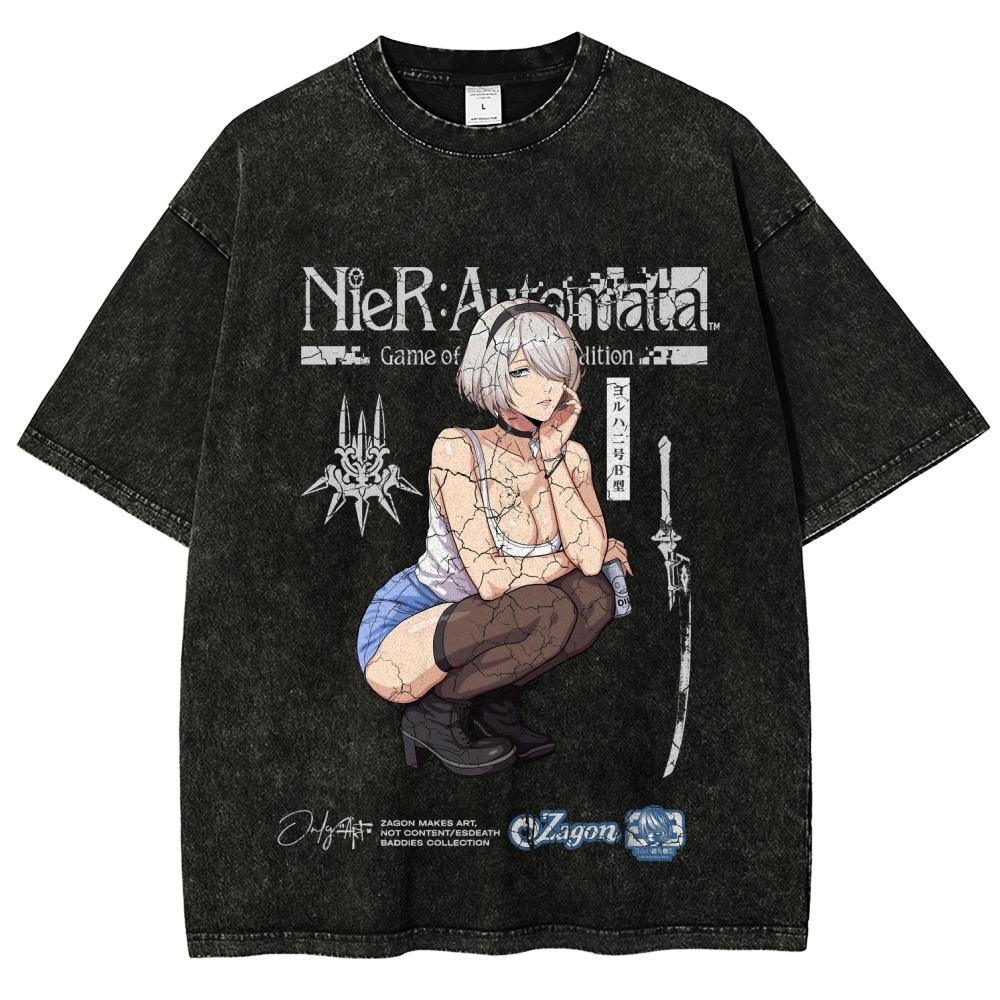 NieR Automata Футболка з ефектом потертості Одяг на весь рік Нова модель Унісекс Великий розмір Особистість Одяг Високоякісна Розкішна футболка 2XL
NieR Automata Футболка з ефектом потертості Одяг на весь рік Нова модель Унісекс Великий розмір Особистість Одяг Високоякісна Розкішна футболка 2XL