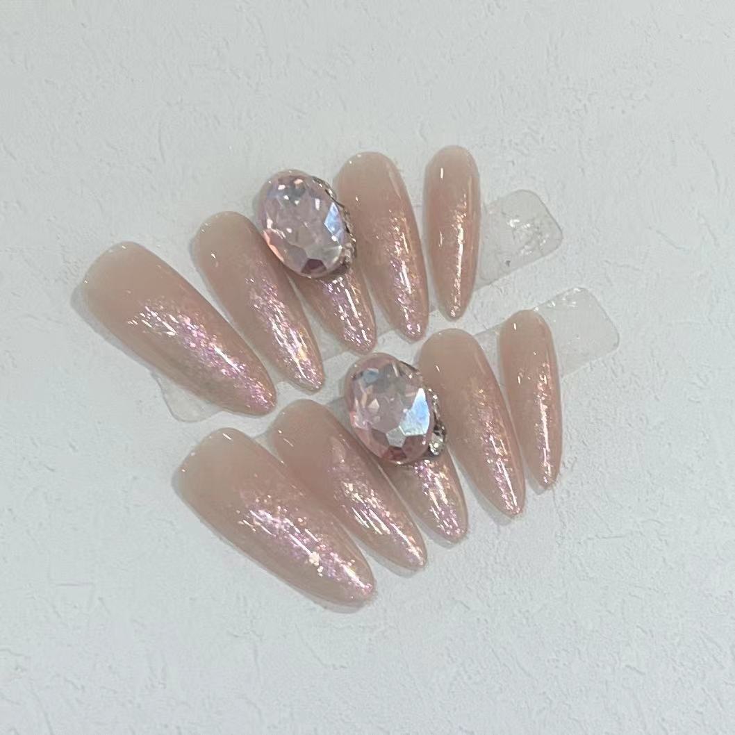 Pure Hand-wearing Nail Pieces High-end Purple Aurora Opal Powder Simple Flash Diamond Removable Manicure Finished Product Large L
Pure Hand-wearing Nail Pieces High-end Purple Aurora Opal Powder Simple Flash Diamond Removable Manicure Finished Product Large L