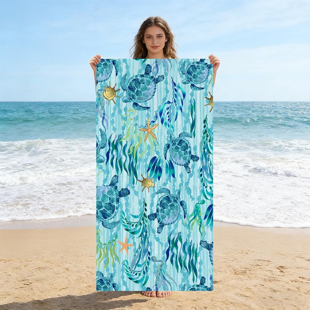 Sea Turtles and Starfish Beach Towel Quick-drying Super Absorbent Suitable for Swimming Beach Pool Gym Summer Gift for Friends W40*H60(CM)
Sea Turtles and Starfish Beach Towel Quick-drying Super Absorbent Suitable for Swimming Beach Pool Gym Summer Gift for Friends W40*H60(CM)