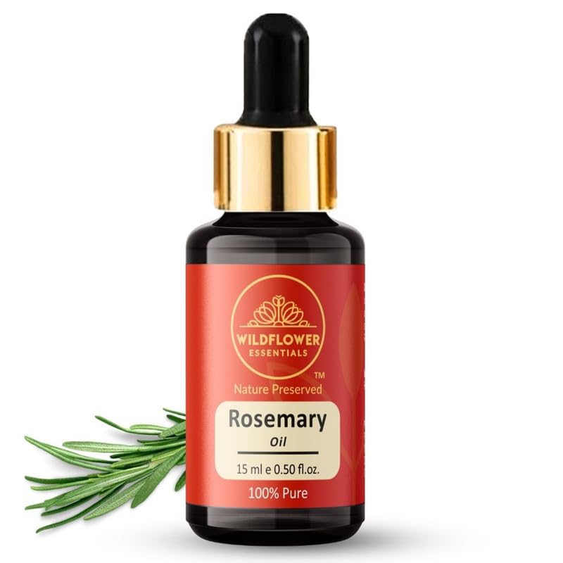 Wildflower Essentials Rosemary Oil Pure & Natural for Hair, Skin, Body, Face Undiluted with Glass Dropper 15ml (0.5 Fl oz)
Wildflower Essentials Rosemary Oil Pure & Natural for Hair, Skin, Body, Face Undiluted with Glass Dropper 15ml (0.5 Fl oz)