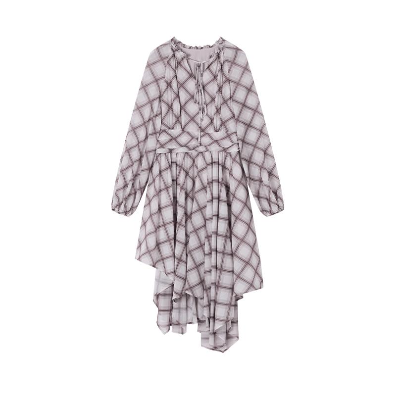 XIANYING Vintage Plaid Chiffon Tie-Waist Irregular Dress M
XIANYING Vintage Plaid Chiffon Tie-Waist Irregular Dress M