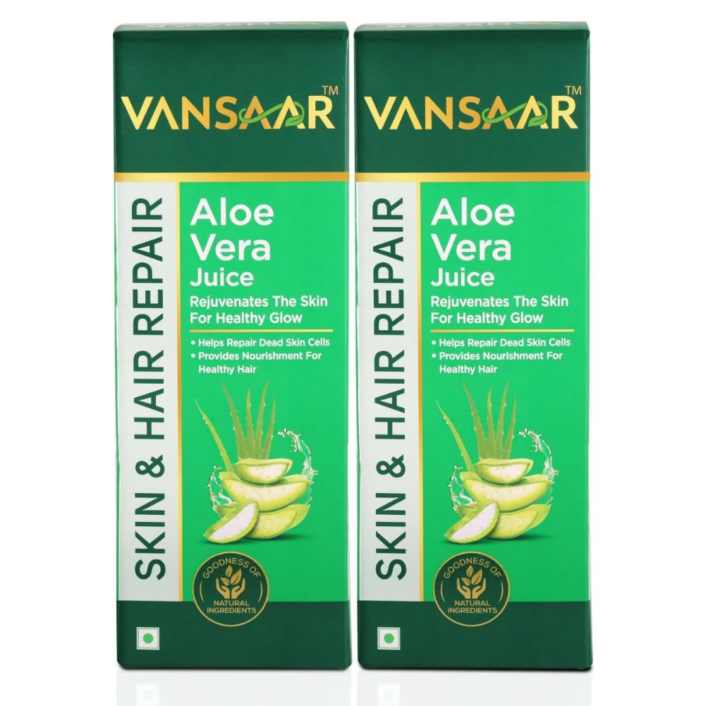 Vansaar Aloe Vera Juice For Glowing Skin & Healthy Hair, 100% Natural, 1L 2.2lbs Each Pack Of 2
Vansaar Aloe Vera Juice For Glowing Skin & Healthy Hair, 100% Natural, 1L 2.2lbs Each Pack Of 2