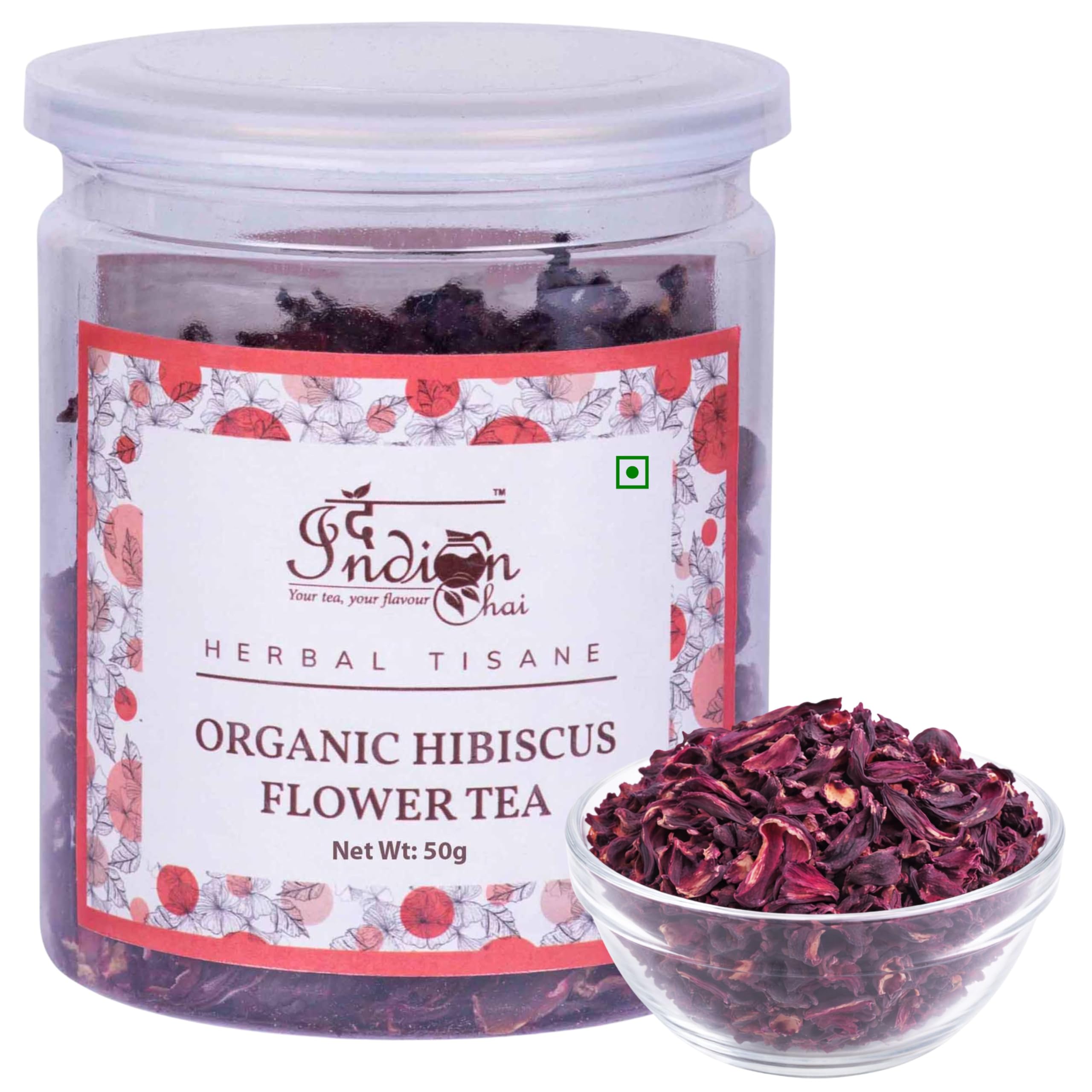 The Indian Chai - Organic Hibiscus Flower Tea 50g | Hibiscus sabdariffa/Gudhal Phool | Caffeine-Free Herbal Tisane | Rich in Vitamin C & Ant
The Indian Chai - Organic Hibiscus Flower Tea 50g | Hibiscus sabdariffa/Gudhal Phool | Caffeine-Free Herbal Tisane | Rich in Vitamin C & Ant