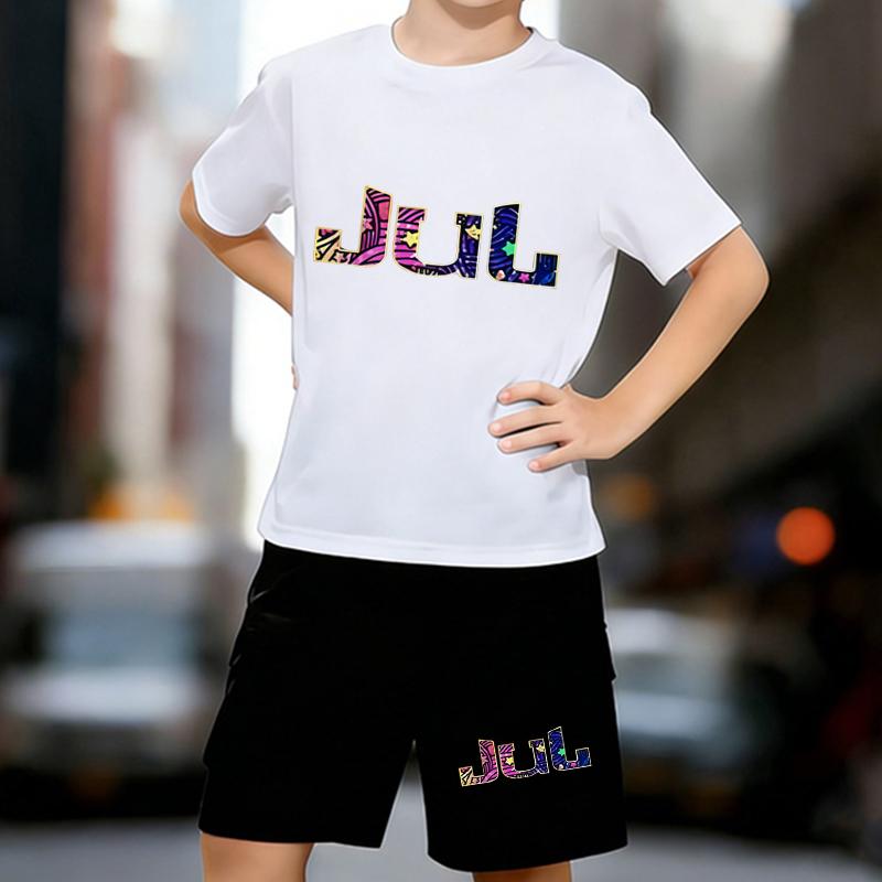 Boys 2 Piece Vibrant Summer Style Printed Outfit, Short Sleeve T-Shirt and Shorts Set for Kids Age 5-14, Black and White Sporty Casual Summer Clothes 13-14 Years
Boys 2 Piece Vibrant Summer Style Printed Outfit, Short Sleeve T-Shirt and Shorts Set for Kids Age 5-14, Black and White Sporty Casual Summer Clothes 13-14 Years