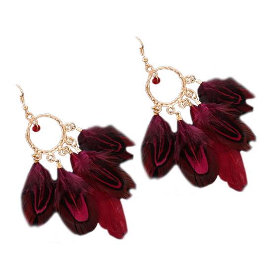 1 Pair Dangle Earrings Round Beaded Ethnic Retro Electroplating All-match Decoration Gift Women Feather Tassel Long Drop Earrings Jewelry червоний
1 Pair Dangle Earrings Round Beaded Ethnic Retro Electroplating All-match Decoration Gift Women Feather Tassel Long Drop Earrings Jewelry червоний