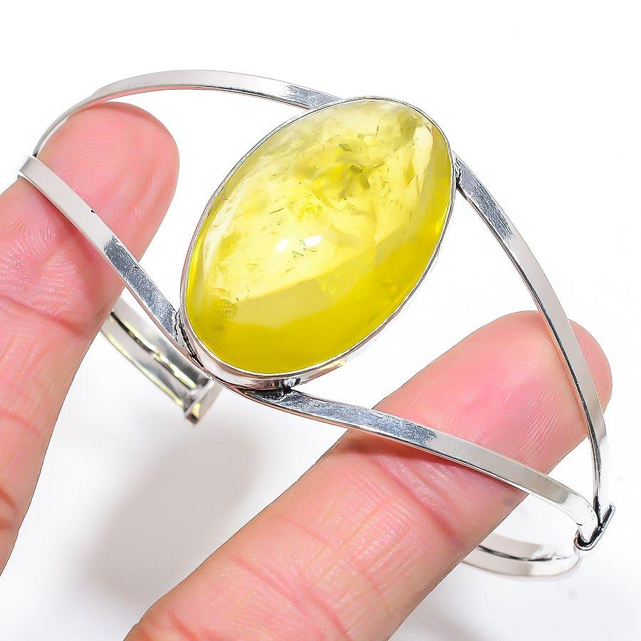 Yellow Fluorite Gemstone Handmade Ethnic Cuff Jewelry Bangle Adjustable SR-10799 
Yellow Fluorite Gemstone Handmade Ethnic Cuff Jewelry Bangle Adjustable SR-10799
