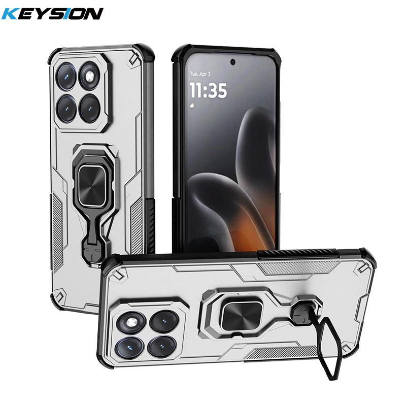 KEYSION Shockproof Armor Case for Motorola Edge 70 5G Upright Metal Live Ring Stand Phone Back Cover for MOTO Edge 70 Fusion+ 5G for Edge 70 Fusion+ сірий
KEYSION Shockproof Armor Case for Motorola Edge 70 5G Upright Metal Live Ring Stand Phone Back Cover for MOTO Edge 70 Fusion+ 5G for Edge 70 Fusion+ сірий