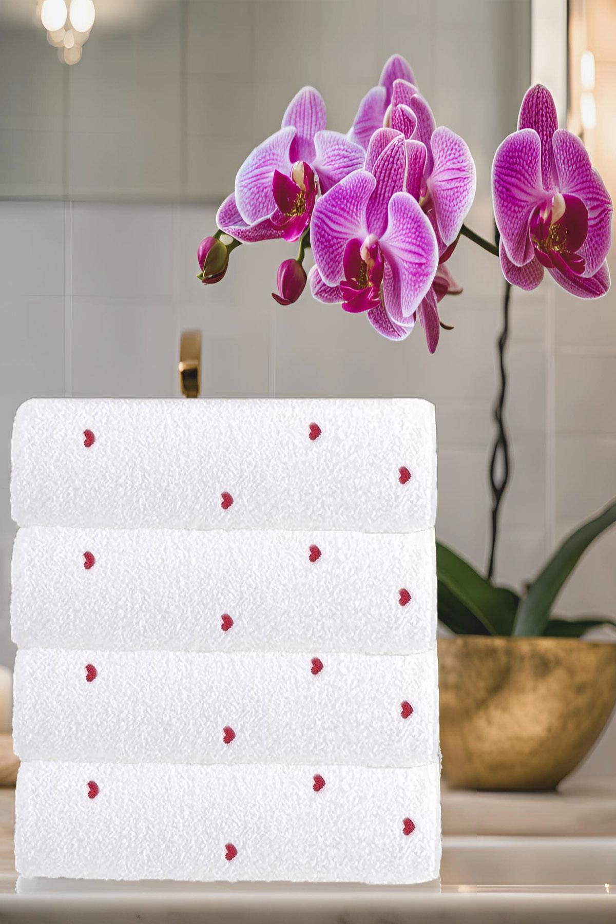 4 Piece Heart Embroidered Hand Face Towel Set 100% Cotton 50x90 Cm Hand Of Love червоний
4 Piece Heart Embroidered Hand Face Towel Set 100% Cotton 50x90 Cm Hand Of Love червоний
