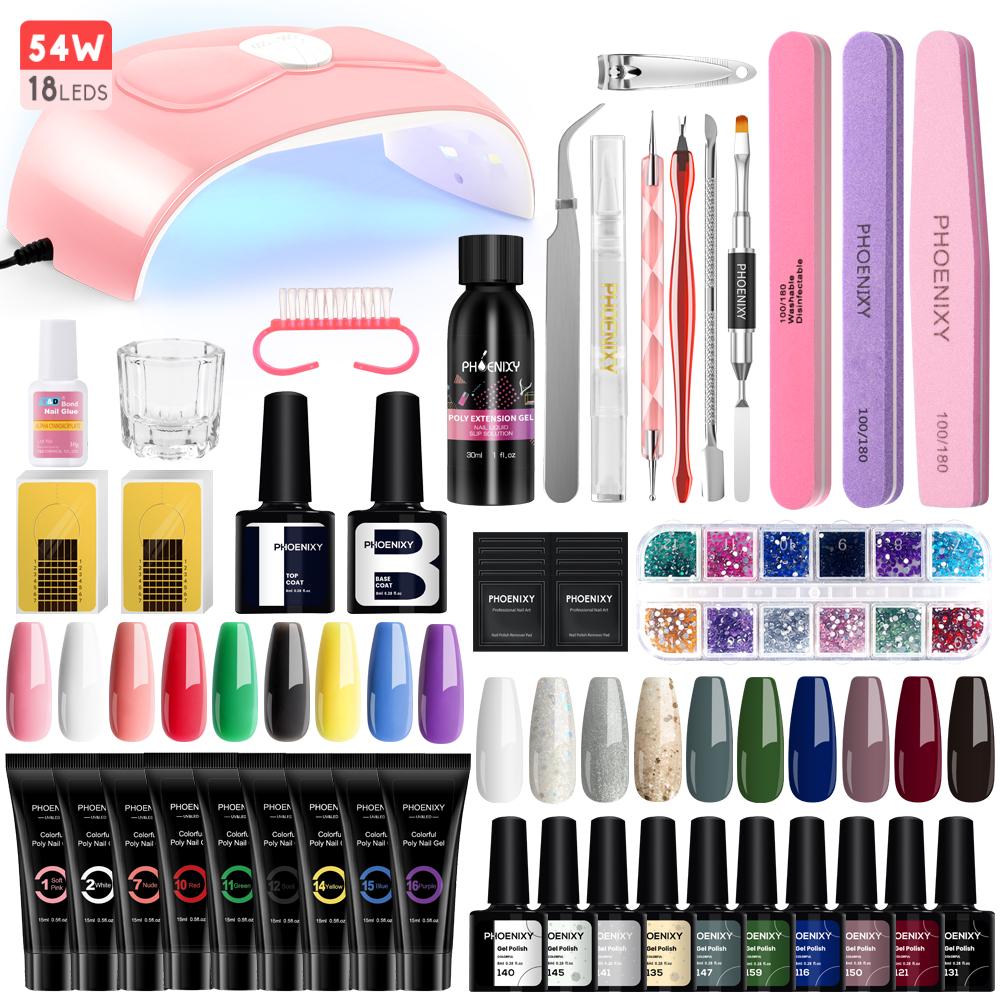PHOENIXY 10Colors Гель Лак для ногтей 9шт Набор для ногтей Поли Гель 36W УФ светодиодная лампа Чистый цвет гель Поли Наращивание Гель Набор инструментов для ногтей Маникюр Набор
PHOENIXY 10Colors Гель Лак для ногтей 9шт Набор для ногтей Поли Гель 36W УФ светодиодная лампа Чистый цвет гель Поли Наращивание Гель Набор инструментов для ногтей Маникюр Набор