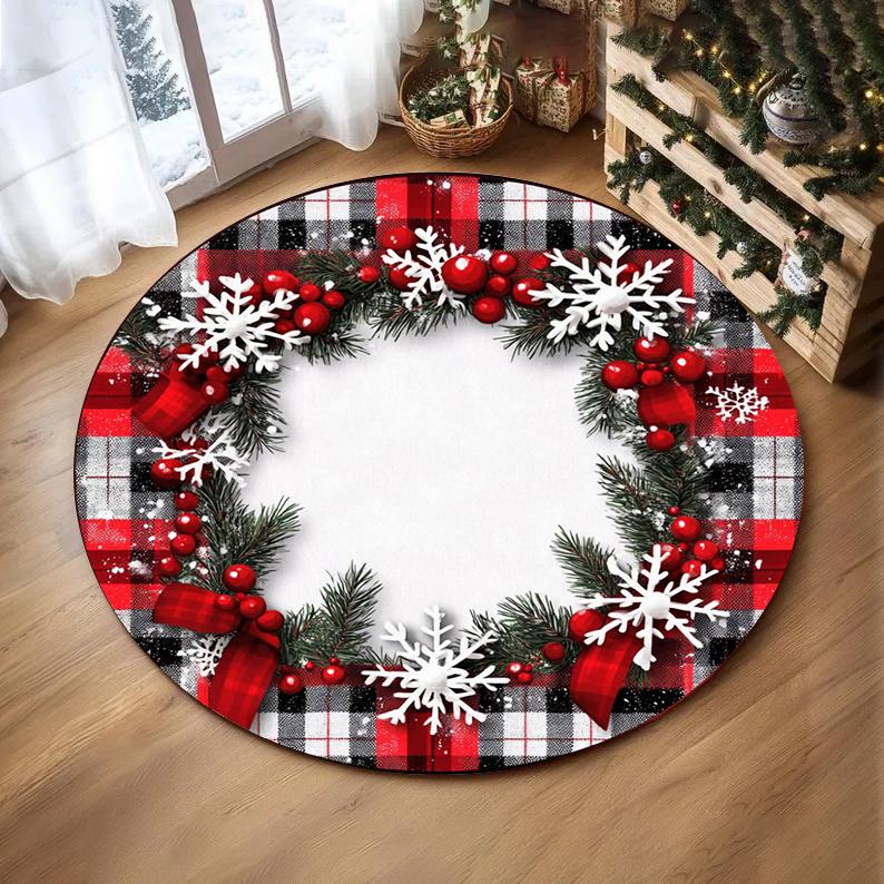 Christmas Snowflake Christmas Tree Round Rug Holiday Decor Cozy Living Room Bedroom FloorMat Winter Seasonal Decor Bedside Rug 100cm
Christmas Snowflake Christmas Tree Round Rug Holiday Decor Cozy Living Room Bedroom FloorMat Winter Seasonal Decor Bedside Rug 100cm