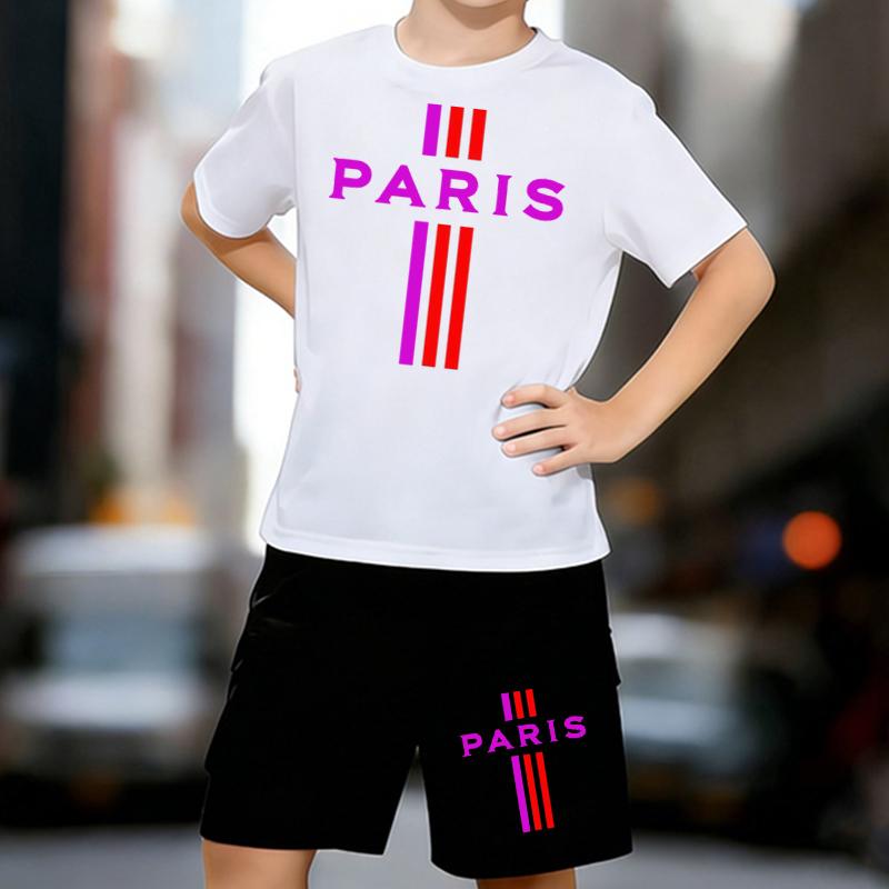 Boys 2 Piece Paris Letter Print Outfit, Short Sleeve T-Shirt and Shorts Set for Kids Age 5-14, Black and White Sporty Casual Summer Clothes 13-14 Years
Boys 2 Piece Paris Letter Print Outfit, Short Sleeve T-Shirt and Shorts Set for Kids Age 5-14, Black and White Sporty Casual Summer Clothes 13-14 Years
