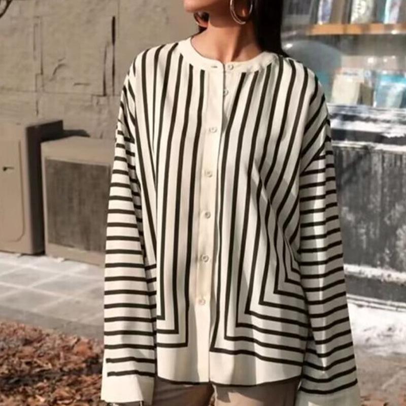 Spring and Autumn Long sleeved Shirt Striped Loose Cardigan Women’s Blouses & Shirts S
Spring and Autumn Long sleeved Shirt Striped Loose Cardigan Women’s Blouses & Shirts S