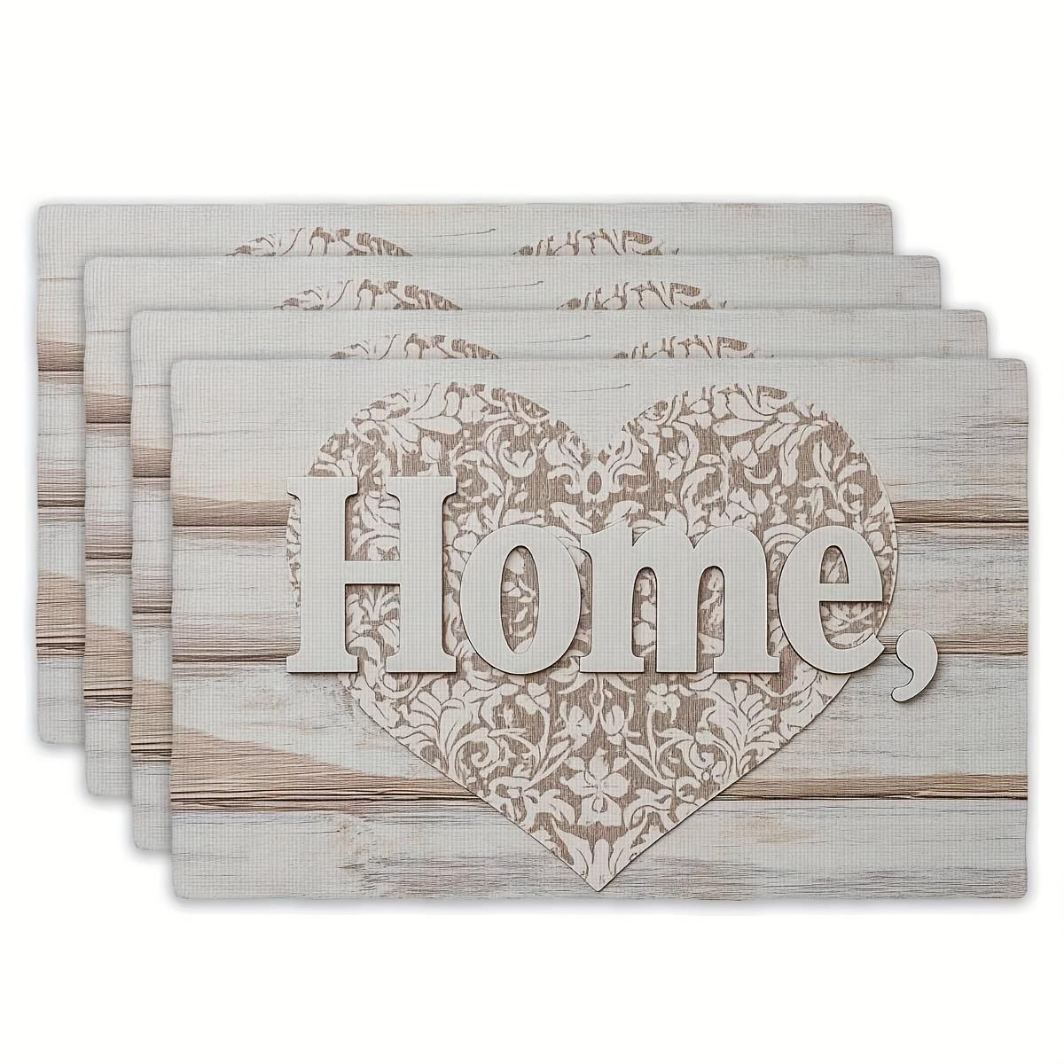 Rustic wood grain home heart placemats linen fabric kitchen table mats farmhouse decor dining room accessories housewarming gift 4Pcs-30X45cm(12X18in
Rustic wood grain home heart placemats linen fabric kitchen table mats farmhouse decor dining room accessories housewarming gift 4Pcs-30X45cm(12X18in