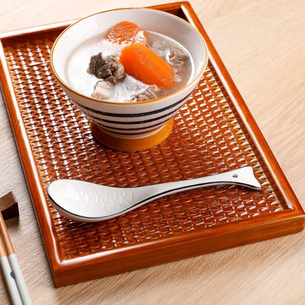 Ceramics Long Handled Soup Spoon Japanese Style Fish Shaped Spoon New Porridge Spoon
Ceramics Long Handled Soup Spoon Japanese Style Fish Shaped Spoon New Porridge Spoon