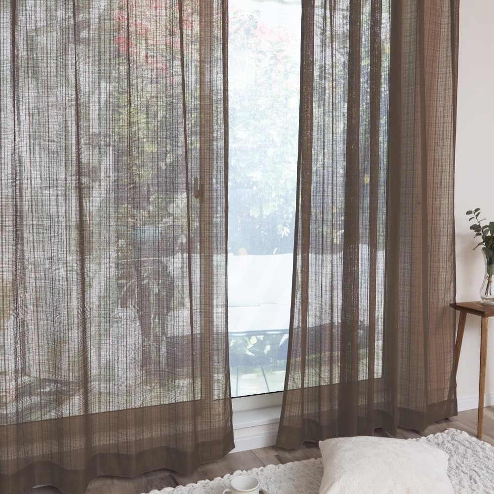 Samui 22168 Brown Japanese Lace Curtains of Size 100cm Wide x 190cm Popular for Resorts (Set 2, 144) (Approx. Long) -
Samui 22168 Brown Japanese Lace Curtains of Size 100cm Wide x 190cm Popular for Resorts (Set 2, 144) (Approx. Long) -