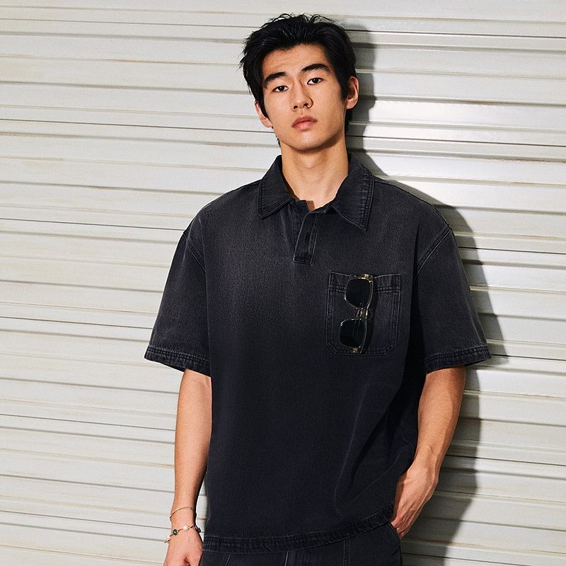 HM Men s Polo Shirt 2025 Fall New Arrival Business Commute Lapel Retro Loose Denim Short Sleeve 1288843
HM Men s Polo Shirt 2025 Fall New Arrival Business Commute Lapel Retro Loose Denim Short Sleeve 1288843