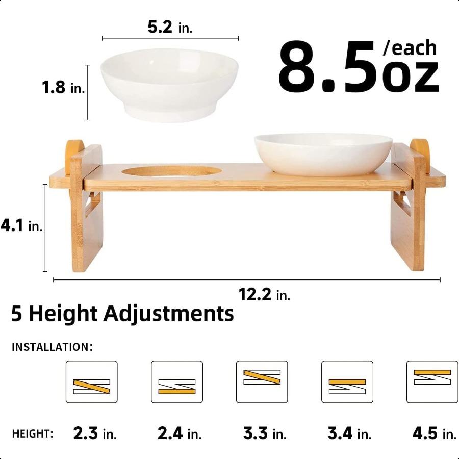 Керамические миски для кошек, маленьких собак, наклонные, приподнятые, для кормления, с подставкой из цельного бамбука для воды, набор кормушек для кошек и щенков United States
Керамические миски для кошек, маленьких собак, наклонные, приподнятые, для кормления, с подставкой из цельного бамбука для воды, набор кормушек для кошек и щенков United States