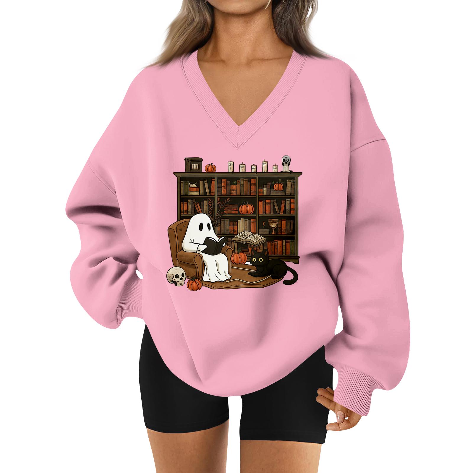 Женский спортивный свитшот с V-образным вырезом, приспущенным плечом и принтом на Хэллоуин S розовый
Женский спортивный свитшот с V-образным вырезом, приспущенным плечом и принтом на Хэллоуин S розовый