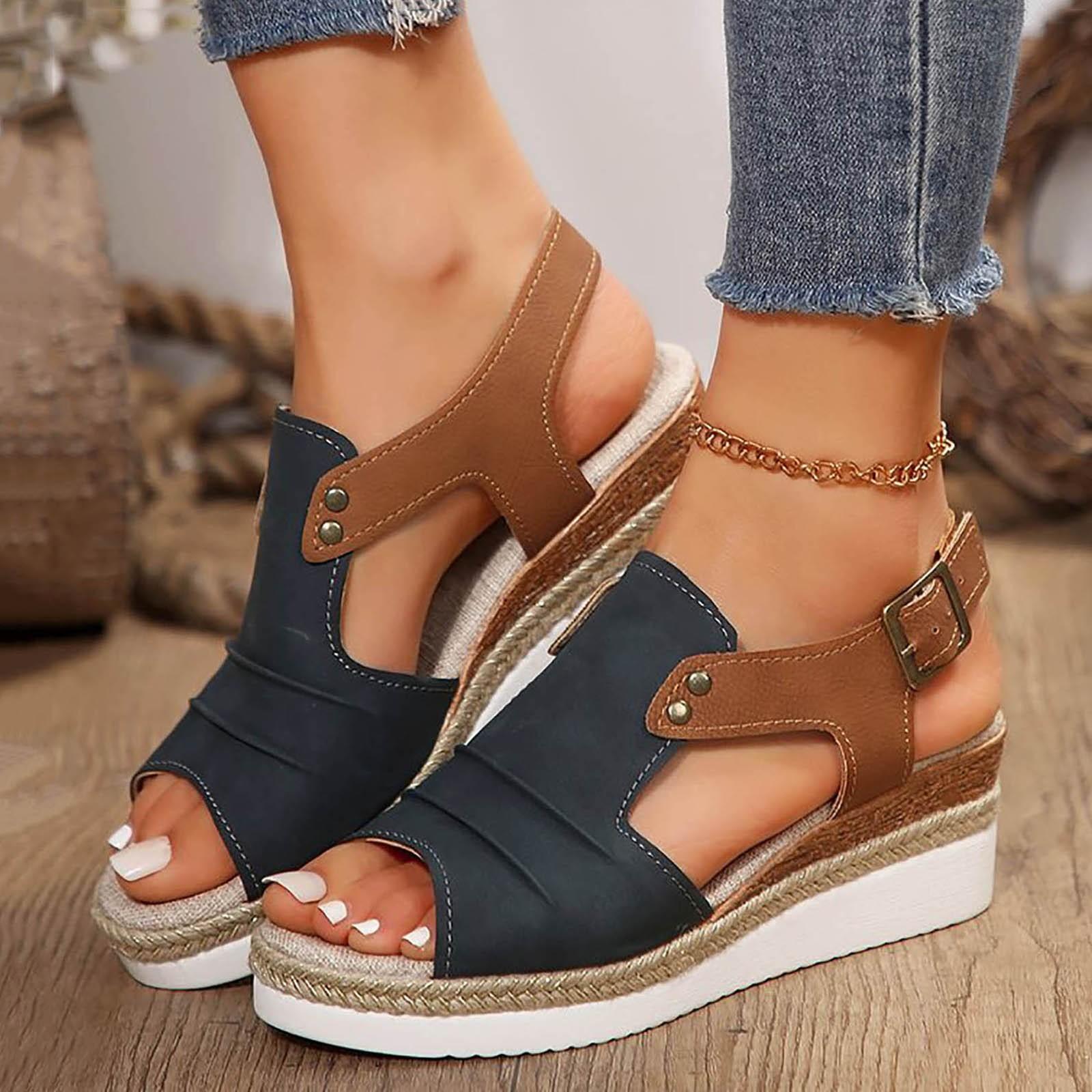 Holiday Wedge Sandals Women Open Toe Slingback Sandal Vacation Bohemian Shoes Streetwear Comfy Shoe Daily Fit Sandalias De Mujer 37 Темно-синій
Holiday Wedge Sandals Women Open Toe Slingback Sandal Vacation Bohemian Shoes Streetwear Comfy Shoe Daily Fit Sandalias De Mujer 37 Темно-синій