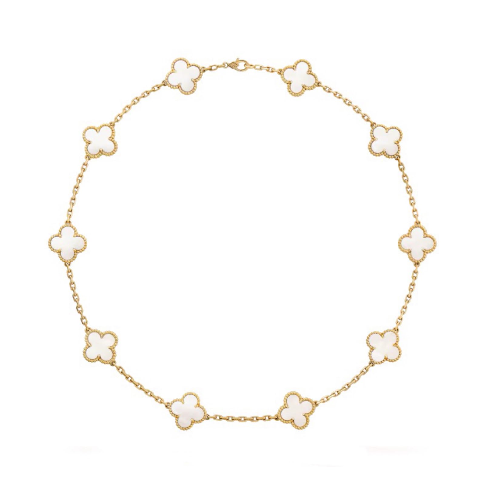 Clover Necklace 18K Yellow Gold 10p Mother of Pearl 10 Strands x Yellow Women s (White Gold)
Clover Necklace 18K Yellow Gold 10p Mother of Pearl 10 Strands x Yellow Women s (White Gold)