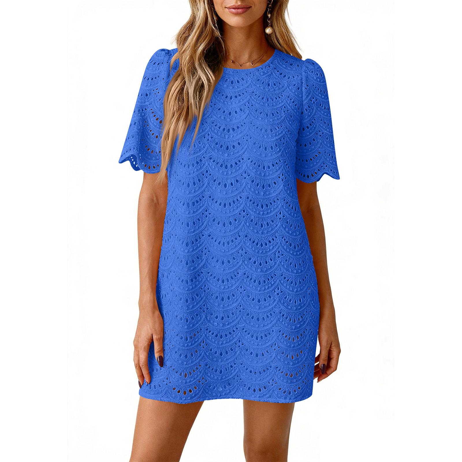 Summer Casual Short Dresses Embroidered Lace Short Sleeve Boho Dress Beach Vacation Clothes M
Summer Casual Short Dresses Embroidered Lace Short Sleeve Boho Dress Beach Vacation Clothes M