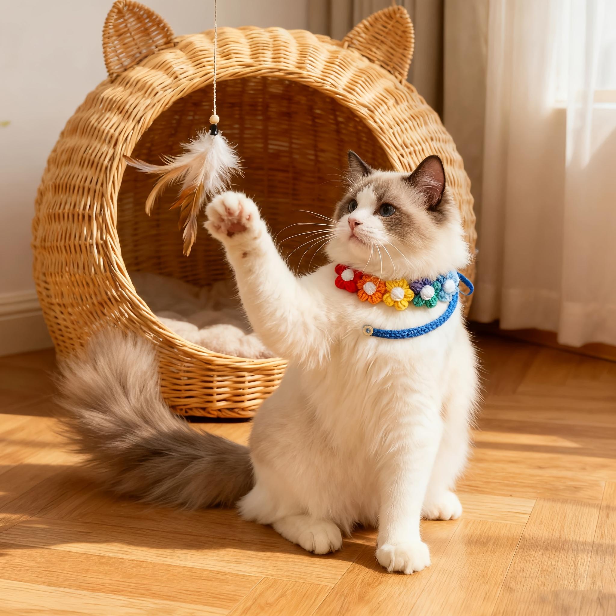 Easter Handmade Pet Collar with 3D Yarn Flower, Adjustable for Cats & Small Dogs, Comfortable Non-Choking Neck Collar One-size
Easter Handmade Pet Collar with 3D Yarn Flower, Adjustable for Cats & Small Dogs, Comfortable Non-Choking Neck Collar One-size