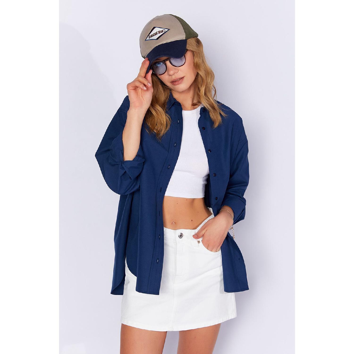 Navy Blue Women s Relaxed Cut Poplin Shirt | Annex100163867-3867
Navy Blue Women s Relaxed Cut Poplin Shirt | Annex100163867-3867