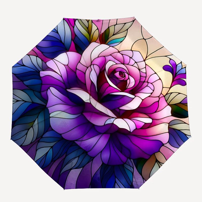 1pc Rose StainedGlass Automatic Folding Umbrella - 8-Rib Compact Travel Umbrella Durable & Portable for Outdoor Use, Perfect Gift for Birthdays092
1pc Rose StainedGlass Automatic Folding Umbrella - 8-Rib Compact Travel Umbrella Durable & Portable for Outdoor Use, Perfect Gift for Birthdays092