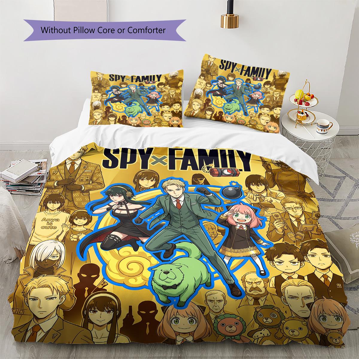 SPY×FAMILY Pillowcase & Duvet Cover Set for Home Decor Birthday Gift (1 * duvet cover + 2 * pillowcase, without core) 135x200cm
SPY×FAMILY Pillowcase & Duvet Cover Set for Home Decor Birthday Gift (1 * duvet cover + 2 * pillowcase, without core) 135x200cm