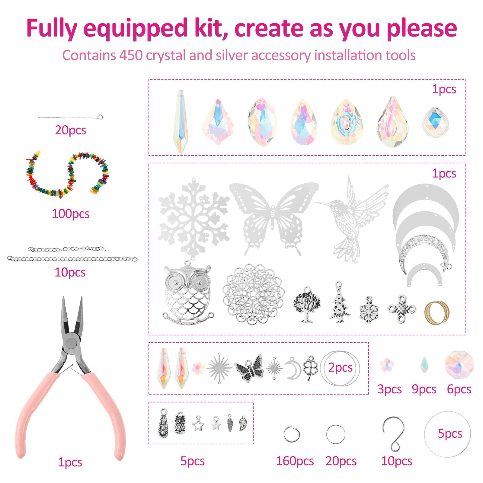 450 Pcs Suncatcher Kit Hanging Creative Sun Catcher Kit DIY Crystal Crafts Indoor and Outdoor Decoration for Home Bedroom Office
450 Pcs Suncatcher Kit Hanging Creative Sun Catcher Kit DIY Crystal Crafts Indoor and Outdoor Decoration for Home Bedroom Office