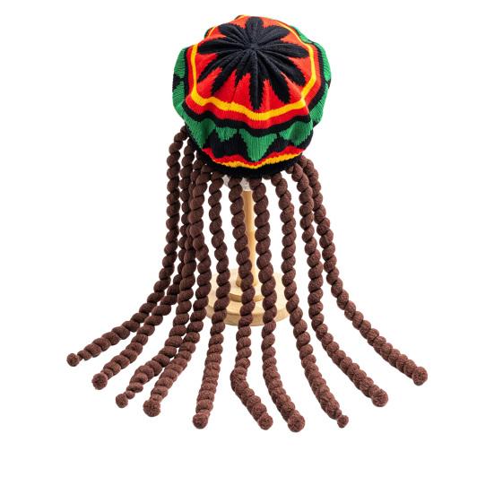 Cosplay Hat Red Yellow Green Jamaica Colors Colorful Beret Hat with Black Braided Pigtail Wig Cosplay Headwear Halloween Costume Party Props
Cosplay Hat Red Yellow Green Jamaica Colors Colorful Beret Hat with Black Braided Pigtail Wig Cosplay Headwear Halloween Costume Party Props
