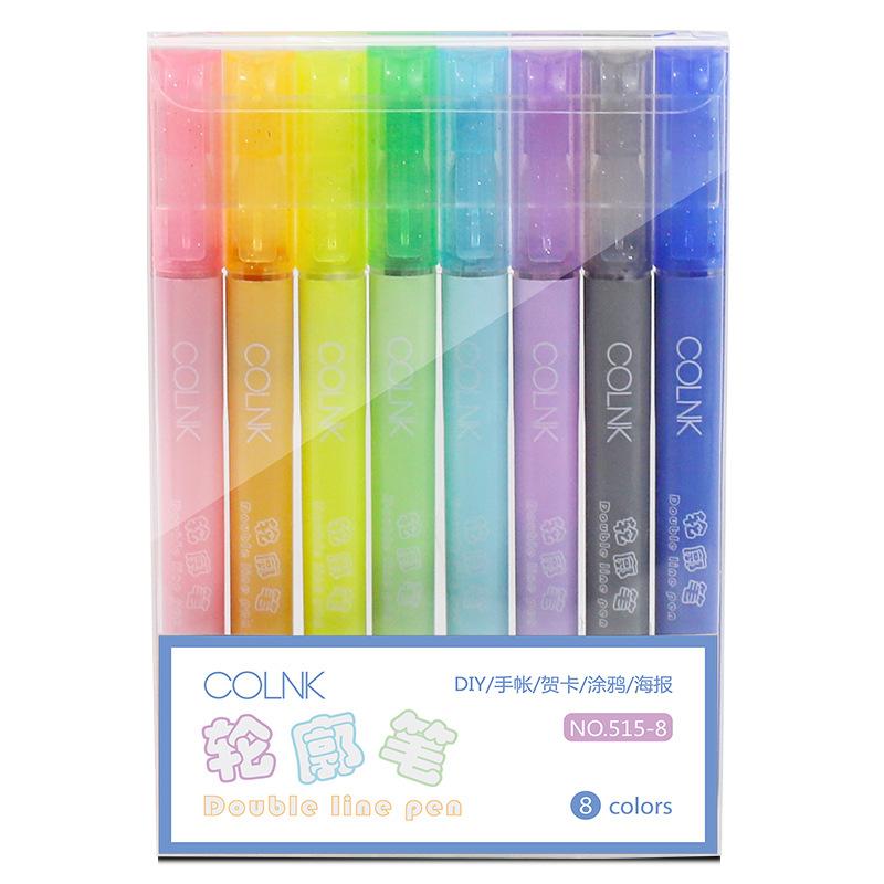 8pcs/set Colorful Double Line Pen Highlighter Fluorescent Marker Candy Color Student Multicolor Hand Note Pen For School Poster
8pcs/set Colorful Double Line Pen Highlighter Fluorescent Marker Candy Color Student Multicolor Hand Note Pen For School Poster