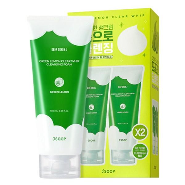 J.Sup Deep Green J Green Lemon Clear Whip Мягко-щелочная очищающая пенка, 2 штуки, 180мл Известная корейская косметика
J.Sup Deep Green J Green Lemon Clear Whip Мягко-щелочная очищающая пенка, 2 штуки, 180мл Известная корейская косметика