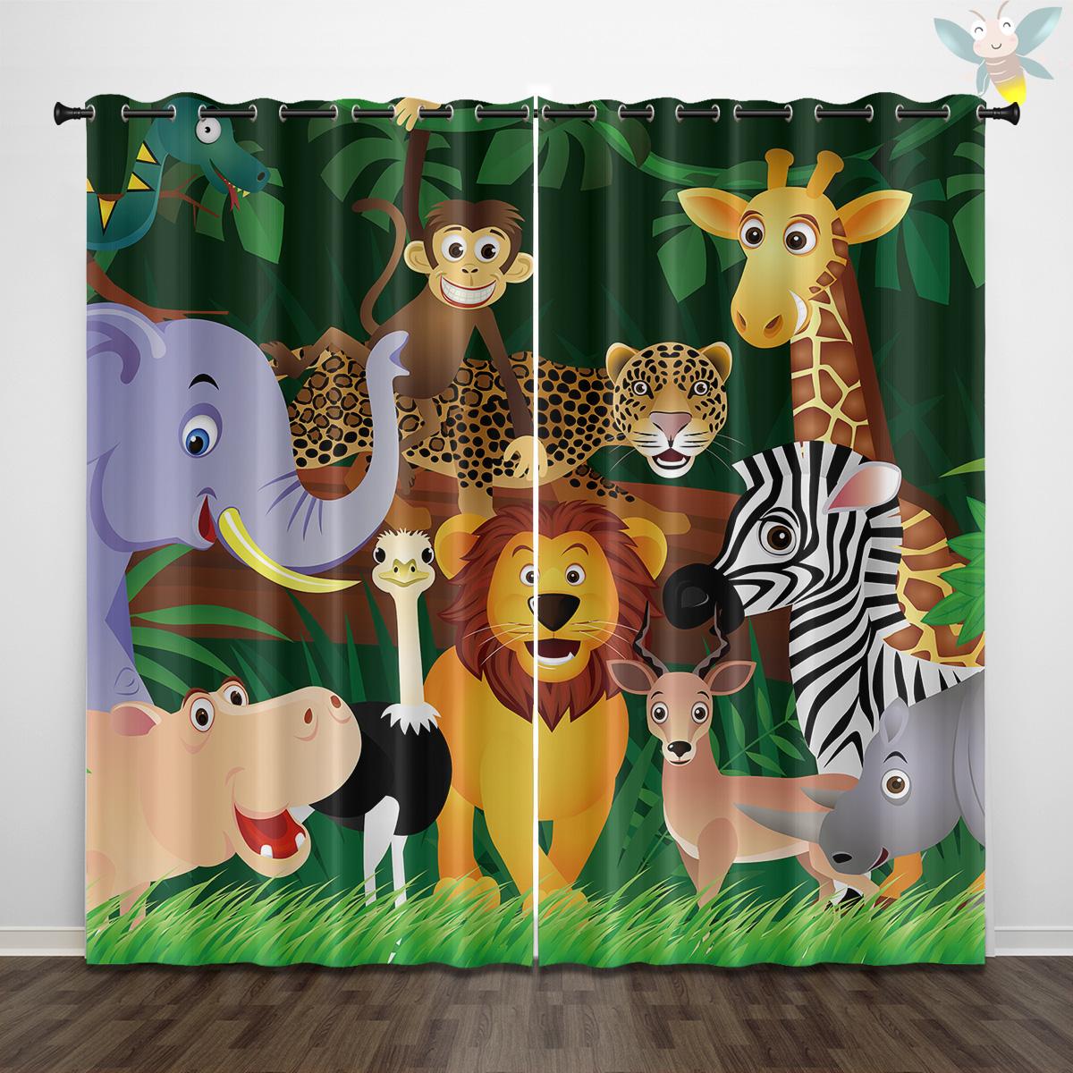 2 шт. штор с принтом в виде льва, слона, обезьяны, жирафа, украшенных мультяшными животными для спальни и гостиной 140x160cm&Grommet Top
2 шт. штор с принтом в виде льва, слона, обезьяны, жирафа, украшенных мультяшными животными для спальни и гостиной 140x160cm&Grommet Top