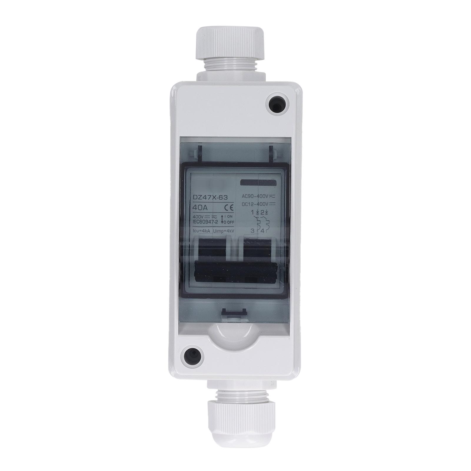 PV Solar Disconnect Switch Circuit Breaker 2P 40A IP65 Waterproof PA66 Shell Miniature Circuit Breaker DC 12-400V AC 90-400V 40A
PV Solar Disconnect Switch Circuit Breaker 2P 40A IP65 Waterproof PA66 Shell Miniature Circuit Breaker DC 12-400V AC 90-400V 40A