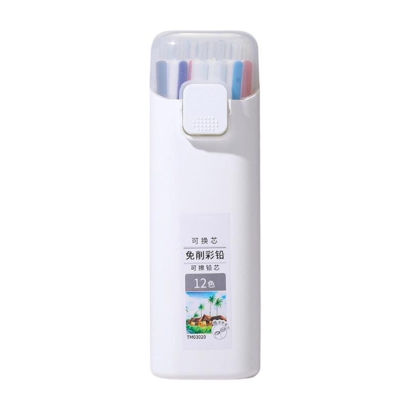 Стираемые выдвижные цветные карандаши 3.0 мм, не требующие заточки, заправляемые цветные карандаши для детей, взрослых, для рисования, раскрашивания
Стираемые выдвижные цветные карандаши 3.0 мм, не требующие заточки, заправляемые цветные карандаши для детей, взрослых, для рисования, раскрашивания
