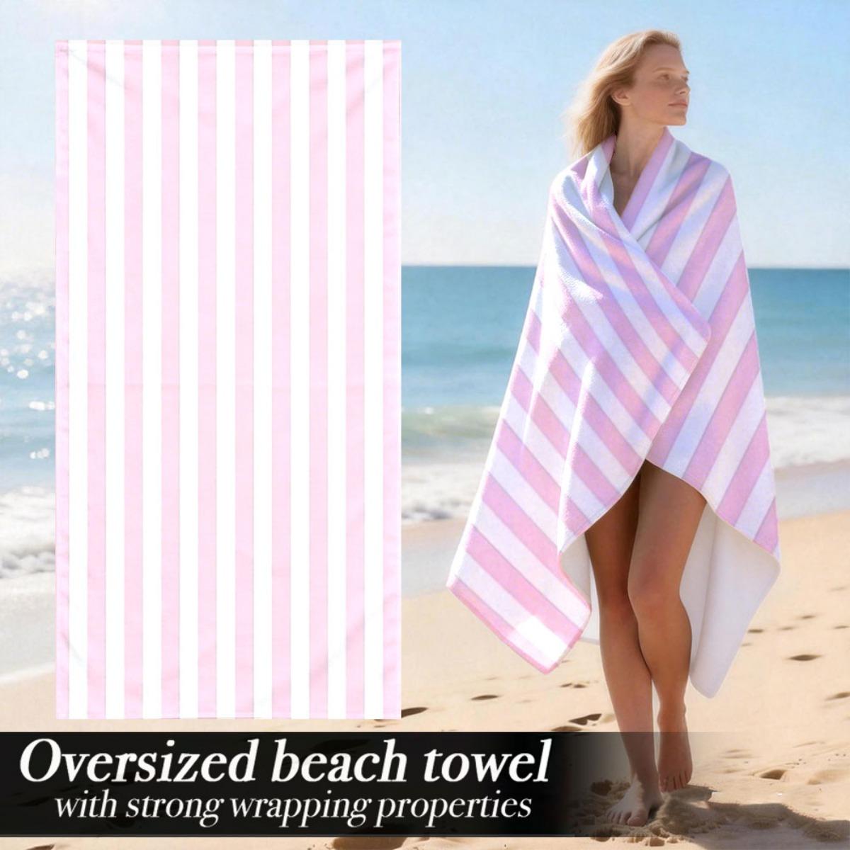 Pink Stripe Oversized Beach Towel Patterned Sunscreen And Windproof Suitable For Swimming Pool Camping Travel Blanket W30*H60(CM)
Pink Stripe Oversized Beach Towel Patterned Sunscreen And Windproof Suitable For Swimming Pool Camping Travel Blanket W30*H60(CM)