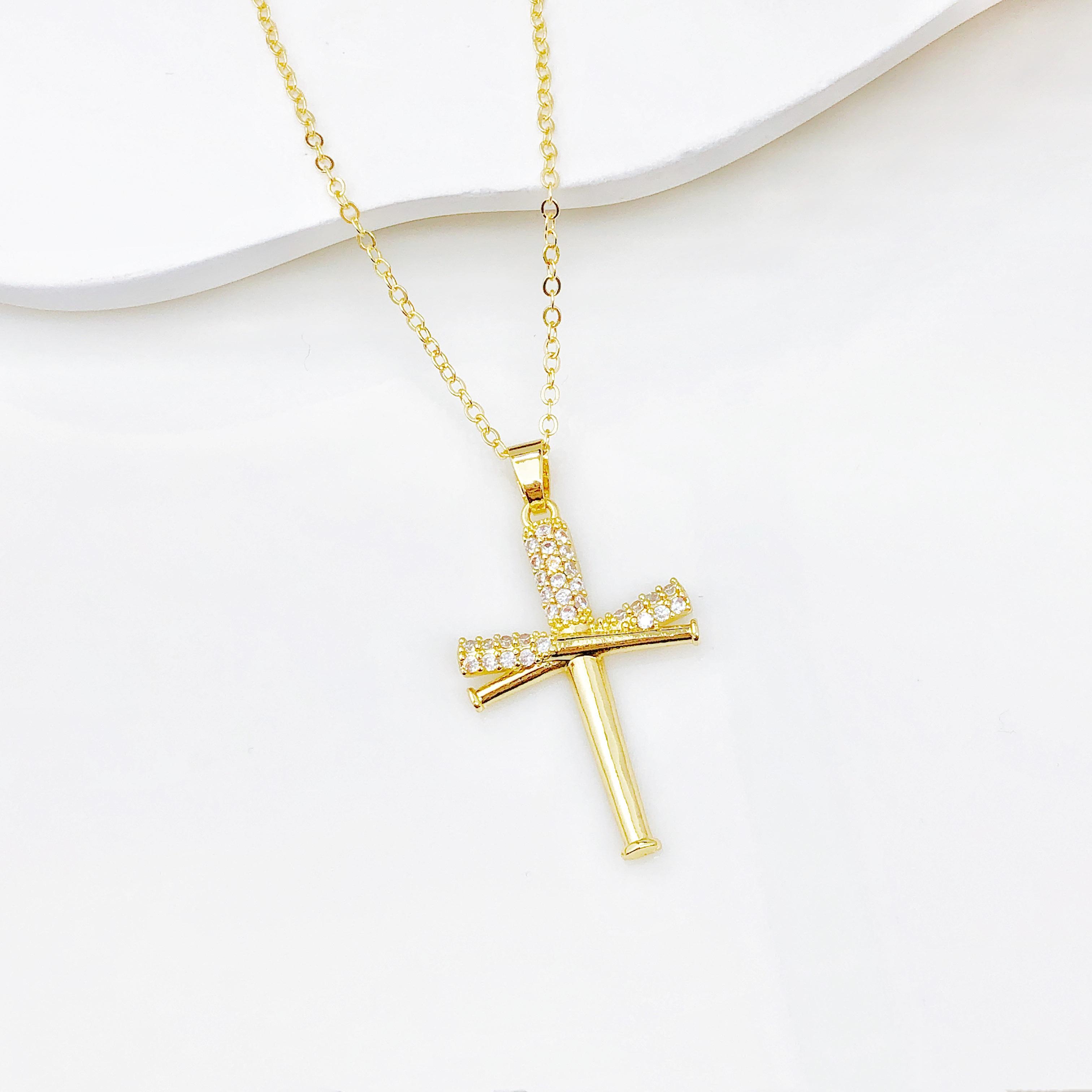 Hot Sale Sporty Style Baseball Bat Cross Pendant Necklace Creative for Men Women Daily Party High-Quality Zircon Birthday Gift
Hot Sale Sporty Style Baseball Bat Cross Pendant Necklace Creative for Men Women Daily Party High-Quality Zircon Birthday Gift