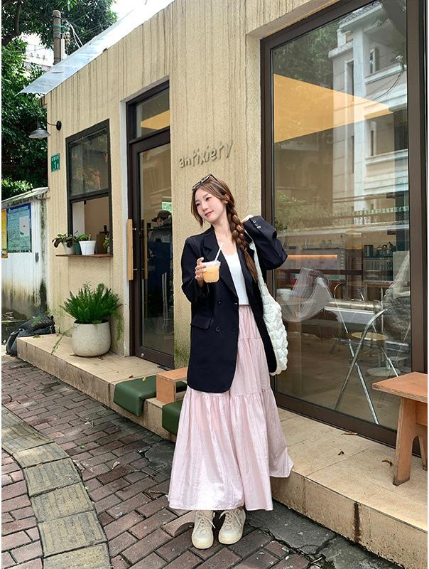 Plus-Size Pink Suit Jacket with Medium-Length Skirt Set L (recommended 50-60 kg)
Plus-Size Pink Suit Jacket with Medium-Length Skirt Set L (recommended 50-60 kg)