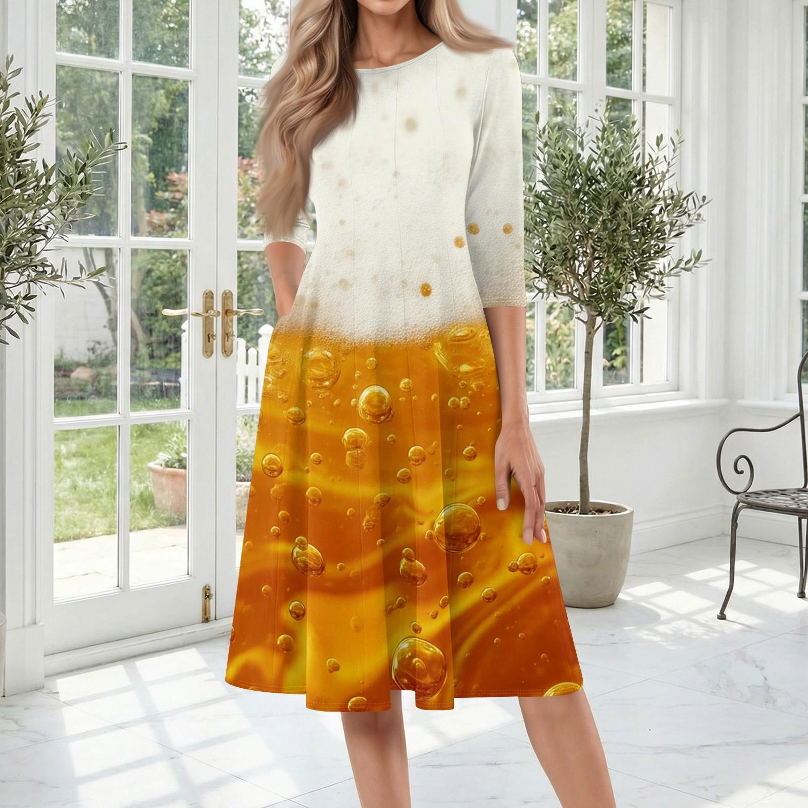 Women Casual Round Neck Three Quarter Sleeve Mid Length Dress with Printed Design Suitable for Festive and Everyday Wear XL шафрановый
Women Casual Round Neck Three Quarter Sleeve Mid Length Dress with Printed Design Suitable for Festive and Everyday Wear XL шафрановый