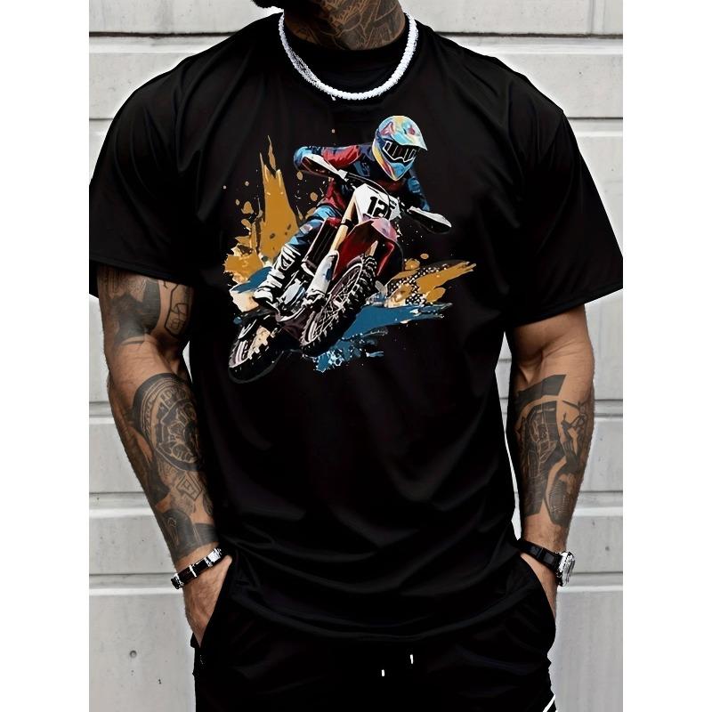 Men S Trendy Casual Graphic T-Shirt Featuring a Motocross Rider Jumping a Dirt Bike, Perfect for Sportswear And Everyday Wear 4XL чорний
Men S Trendy Casual Graphic T-Shirt Featuring a Motocross Rider Jumping a Dirt Bike, Perfect for Sportswear And Everyday Wear 4XL чорний
