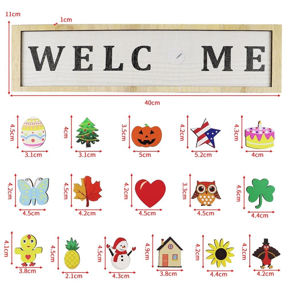 Wooden Welcome Listing Front Porch 15 Accessories Interchangeable Christmas Party Halloween Decorations
Wooden Welcome Listing Front Porch 15 Accessories Interchangeable Christmas Party Halloween Decorations
