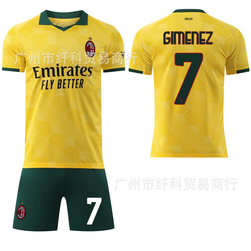2526 Quick-drying Club No. 10 Leo 14 Modric s new jersey AC Milan two yellow football jersey #16
2526 Quick-drying Club No. 10 Leo 14 Modric s new jersey AC Milan two yellow football jersey #16