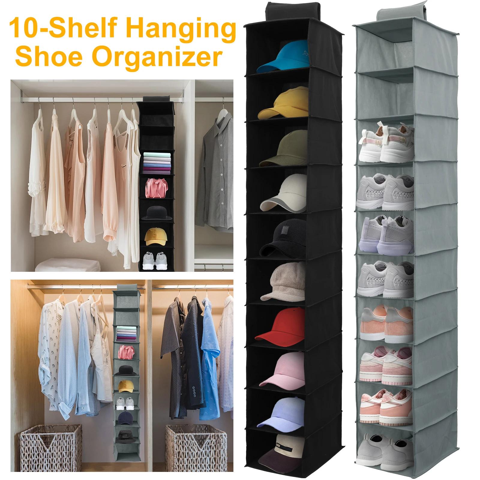 10-Shelf Hanging Shoe Organizer Non-Woven Fabric Hanging Shoe Shelves Multipurpose Foldable Shoes Container Rack Space-Saving
10-Shelf Hanging Shoe Organizer Non-Woven Fabric Hanging Shoe Shelves Multipurpose Foldable Shoes Container Rack Space-Saving