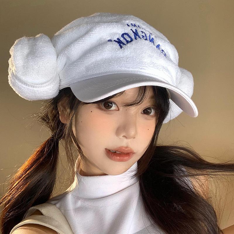 Unique design letter-print sauna baseball cap for women, Korean style, face-slimming towel baseball cap with wide brim for large head sizes Average Size(Priority D
Unique design letter-print sauna baseball cap for women, Korean style, face-slimming towel baseball cap with wide brim for large head sizes Average Size(Priority D