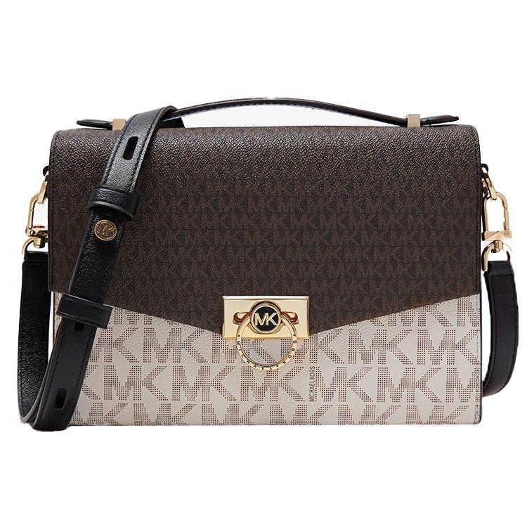 Michael Kors MK Hendrix Vintage Monogram Flap Color Block Crossbody Bag Women bags Vanilla-White Dark-Brown Black 30H0G1HM6B-212 Basic Set (Bag+Dust Bag)
Michael Kors MK Hendrix Vintage Monogram Flap Color Block Crossbody Bag Women bags Vanilla-White Dark-Brown Black 30H0G1HM6B-212 Basic Set (Bag+Dust Bag)