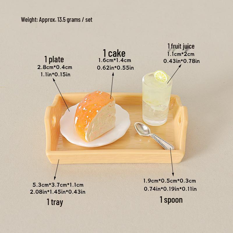 Dollhouse Miniature Juice & Cake Display Set with Tray & DIY Spoon
Dollhouse Miniature Juice & Cake Display Set with Tray & DIY Spoon
